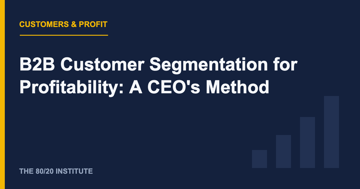 B2B Customer Segmentation for Profitability: A CEO's Method